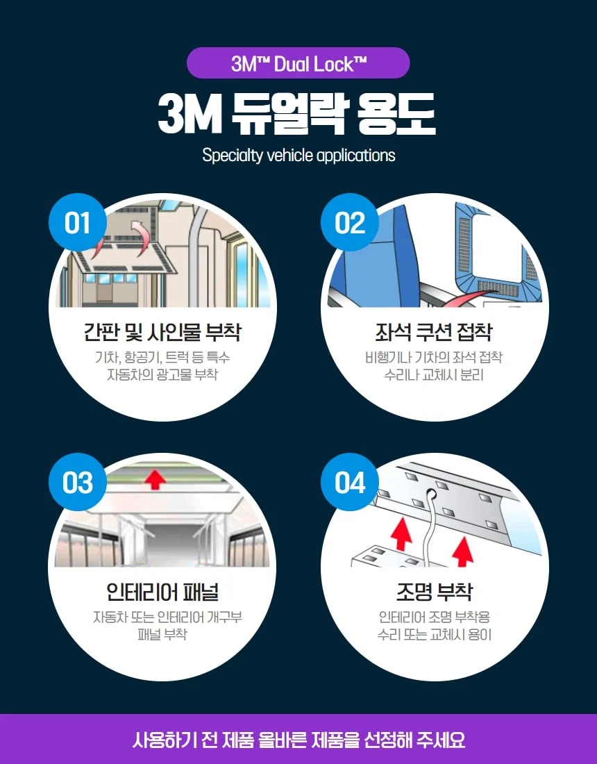 3M 벨크로 찍찍이 듀얼락 SJ3550 SJ4570 강력결합 결속 분리 임시고정 판넬 상세 이미지 4