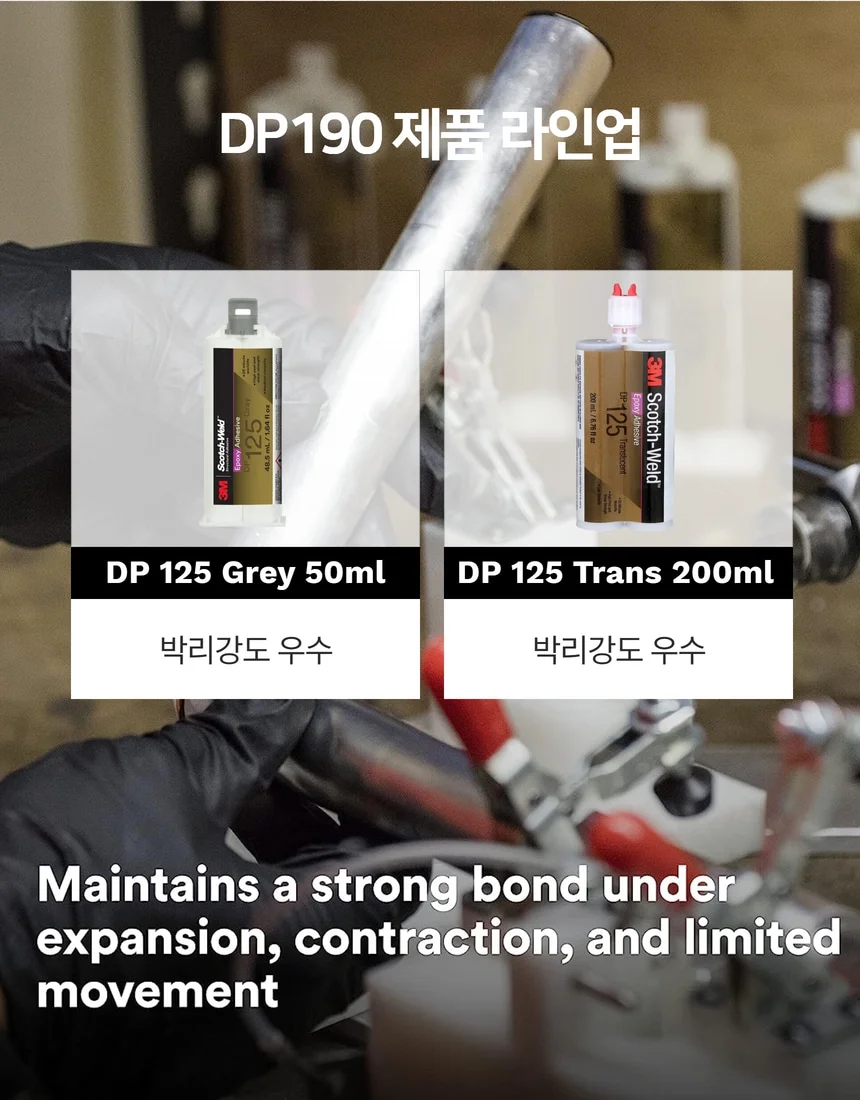 DP125 3MDP125 연질 고내열 금속 플라스틱 메탈 본딩 2액형 에폭시 접착제 상세 이미지 4