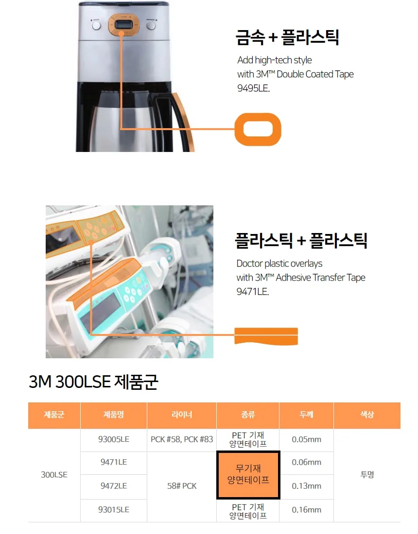 3M 얇은 양면테이프 300LSE 9471LE 9472LE 93015LE 9495LE 상세 이미지 5