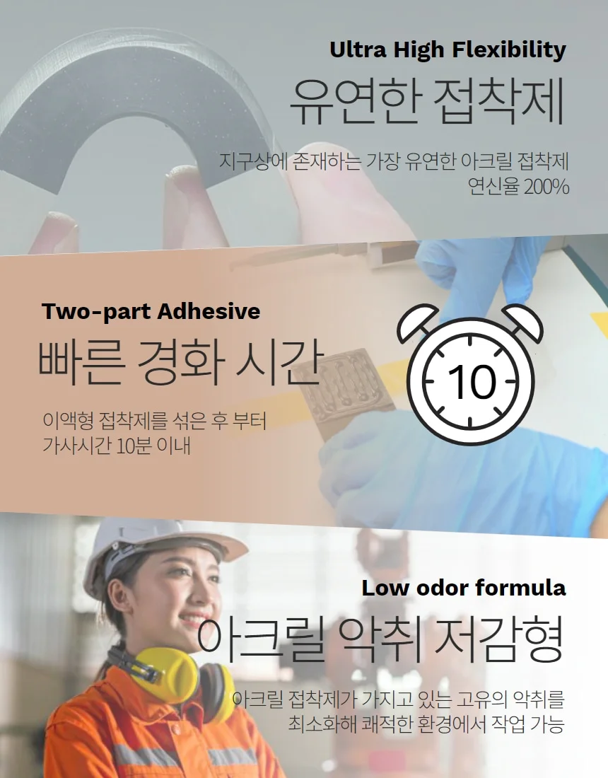3M DP8610 DP8625 실리콘만큼 유연한 탄성 아크릴 접착제 저온성능 연신율 건축용 상세 이미지 2