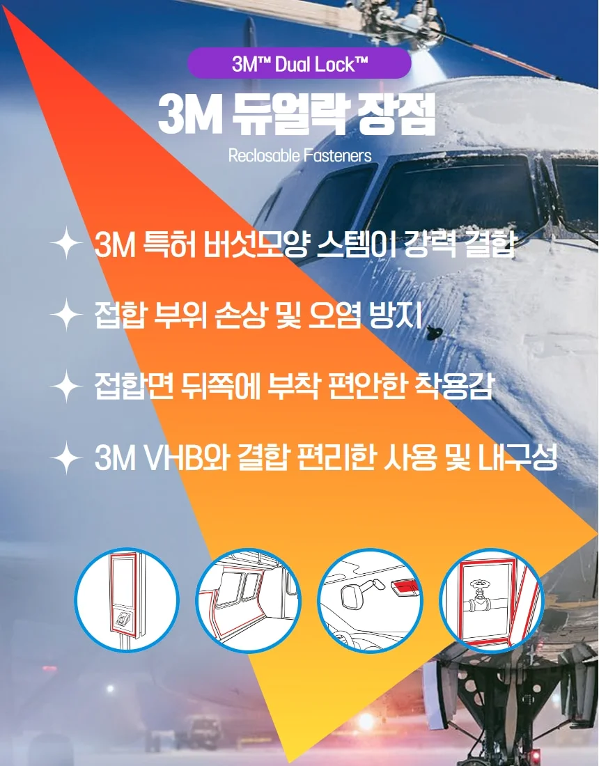 3M 벨크로 찍찍이 듀얼락 SJ3550 SJ4570 강력결합 결속 분리 임시고정 판넬 상세 이미지 3